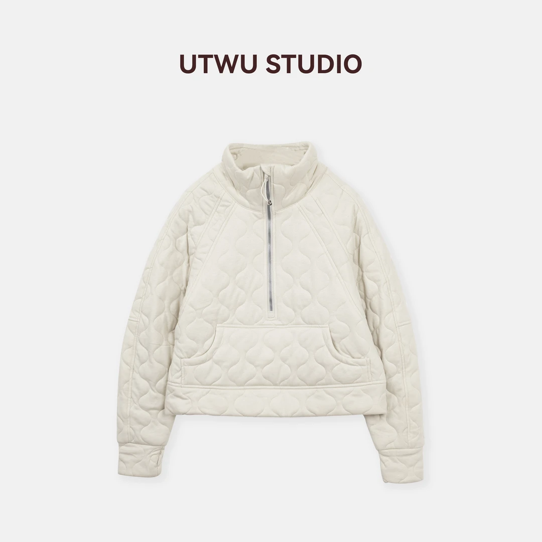 UTWU「葫芦棉服」1oo棉半拉链宽松保暖锁暖立领外套Q24W1143