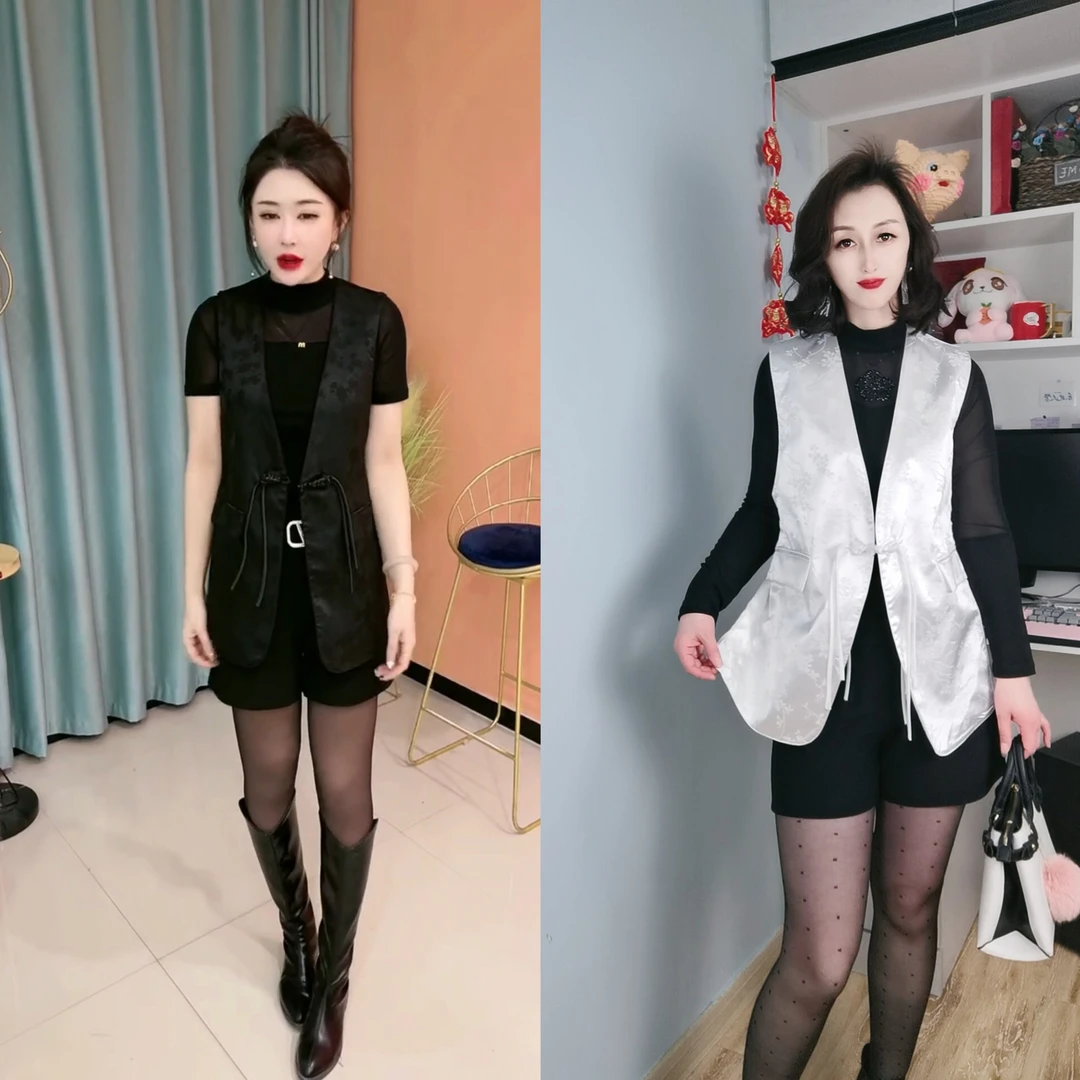 两面穿网红气质时尚洋气显瘦修身无袖中式复古国风马甲228款