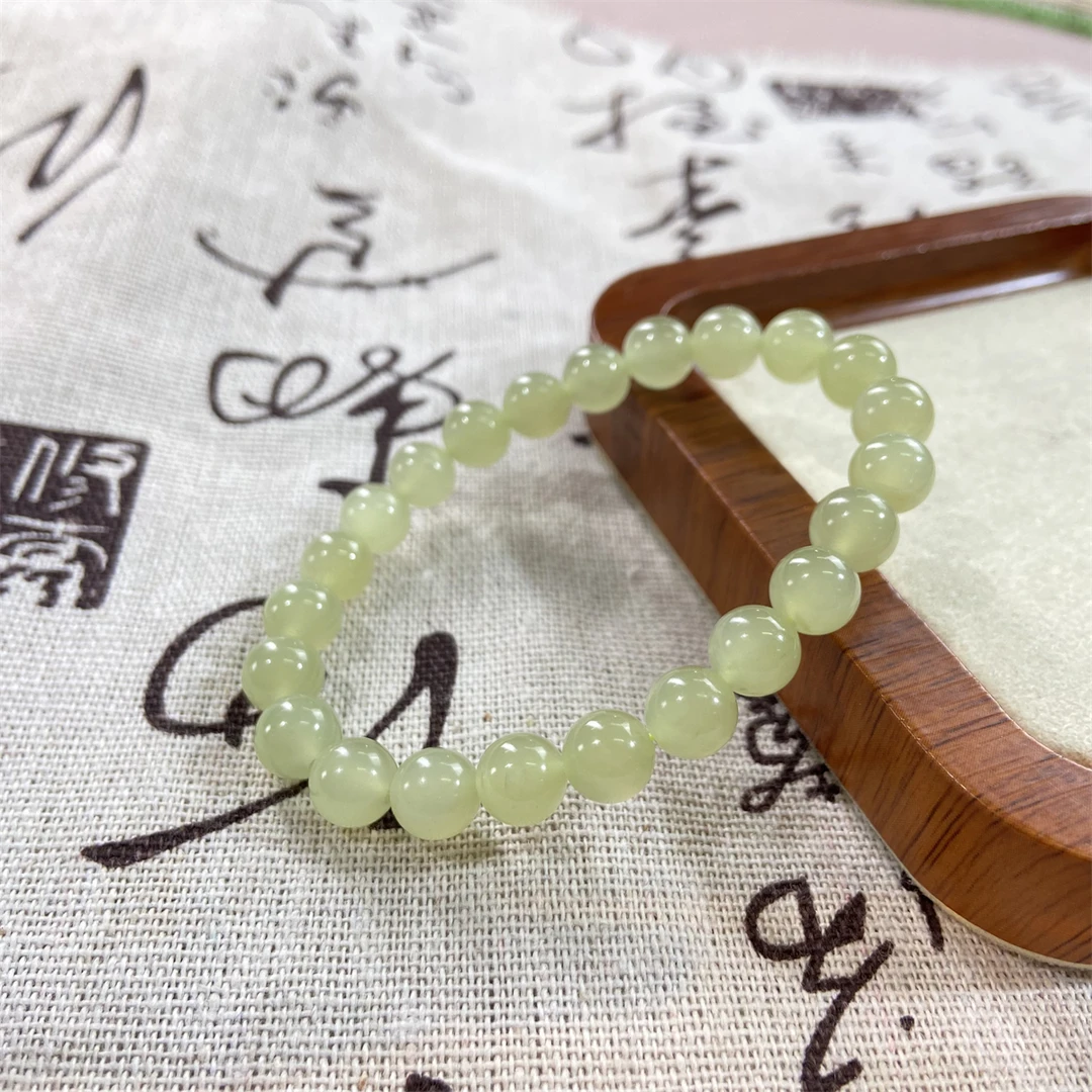 约8mm新疆若羌冰黄口圆珠单圈手串