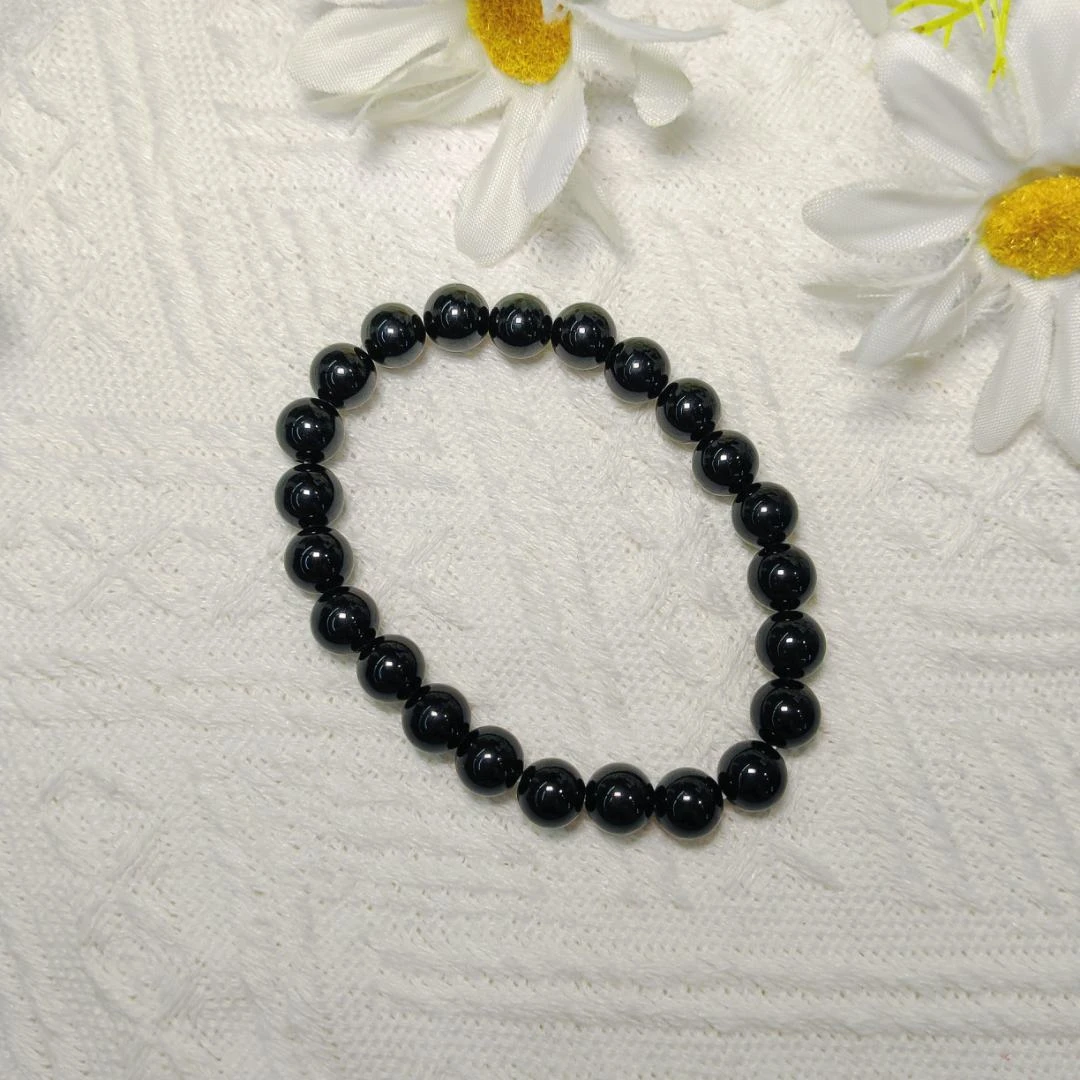 8mm黑曜石圆珠单圈手串