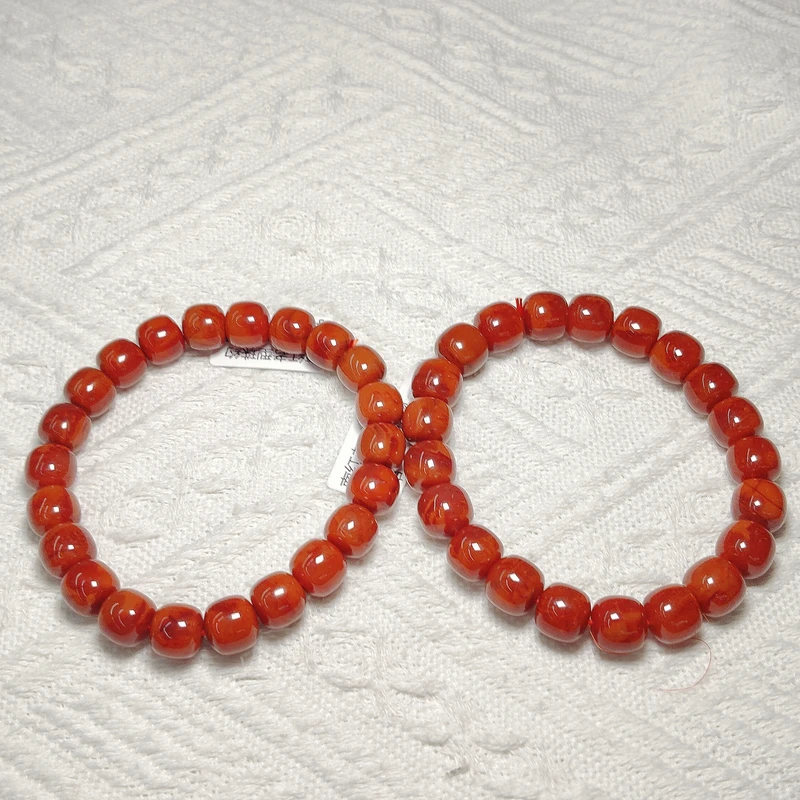 约10-11mm南红老型珠单圈手串 多样性发一