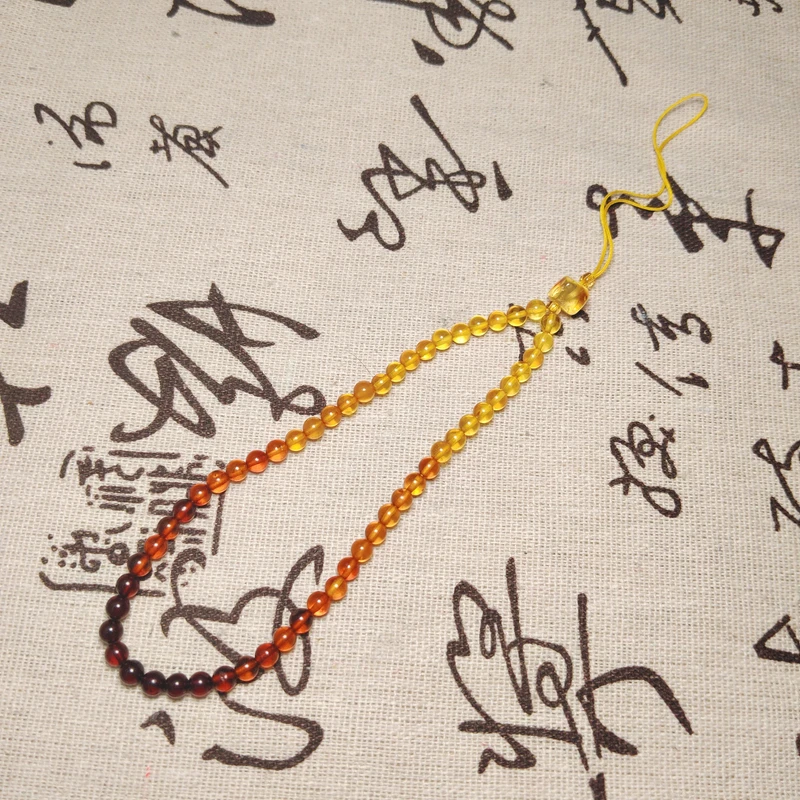 约4mm俄料琥珀渐变彩虹链手机包包挂