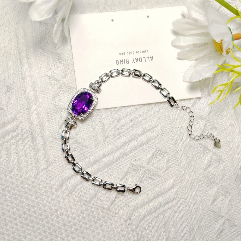 约10*14mm紫水晶千禧切割手链