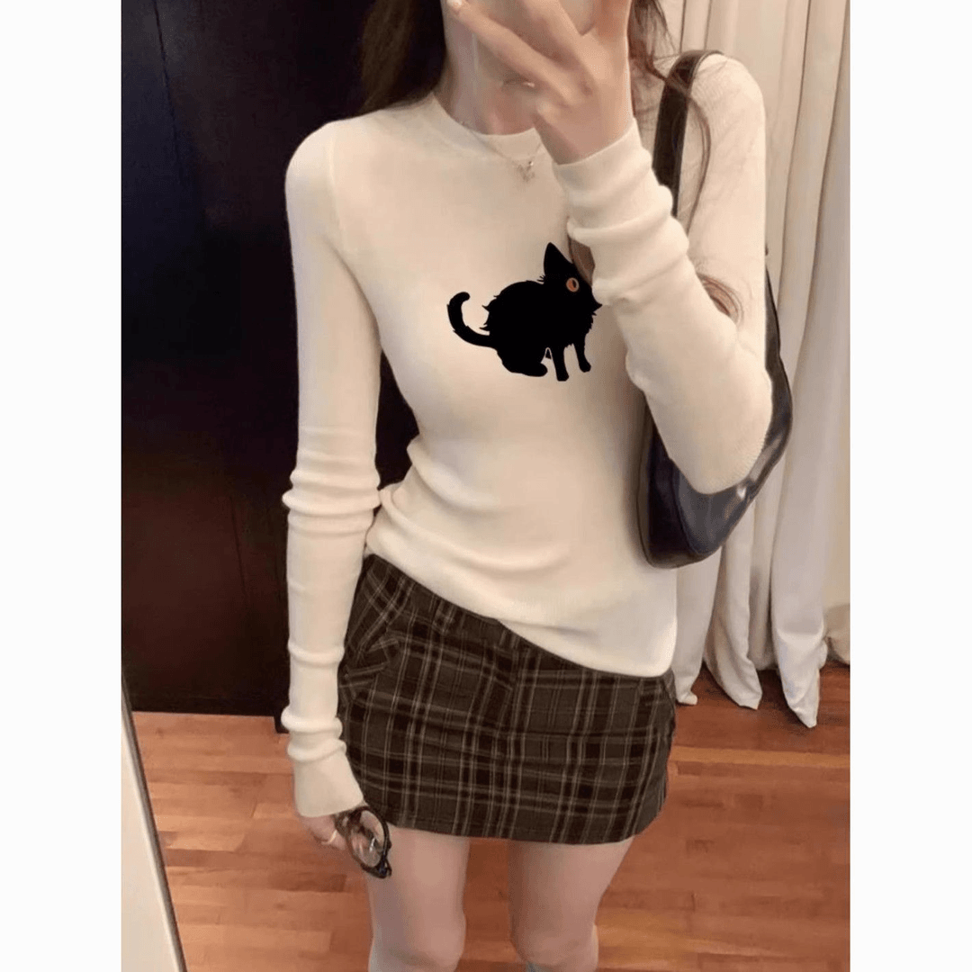 设计感纯欲加绒保暖长袖T恤女气质内搭打底衫外穿修身秋冬上衣ins