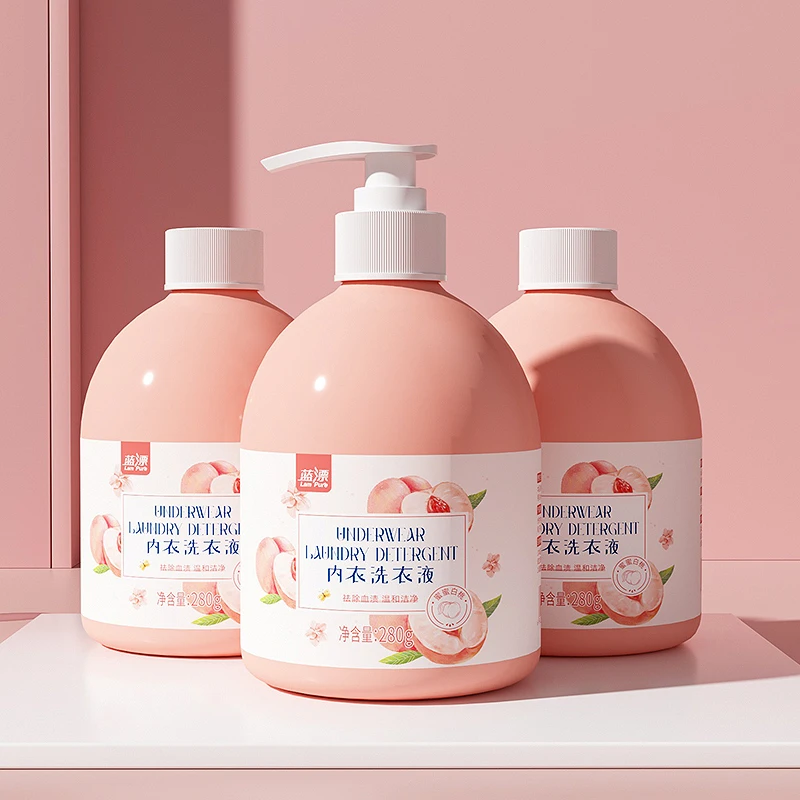 蓝漂内衣专用洗衣液280g*3瓶清新蜜桃香去血渍HCX