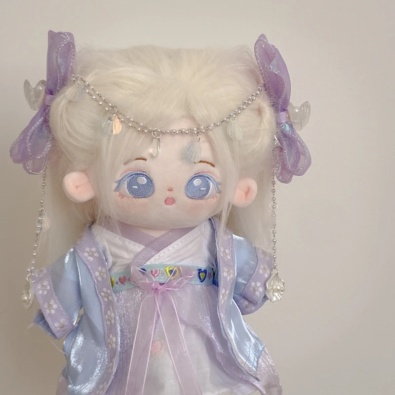 棉花娃娃古风衣服20cm娃衣古装连衣裙套装+1对发夹汉服裙子无属性