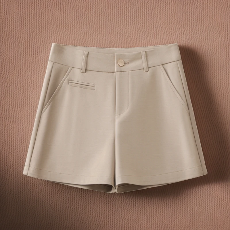 A字版夏季薄款显瘦高腰大码短裤外穿宽松时尚百搭女士白色四分裤