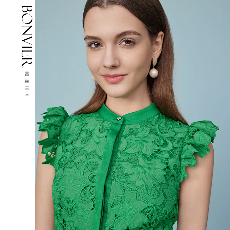 春季新款优雅蕾丝无袖连衣裙女人味气质法式裙6433