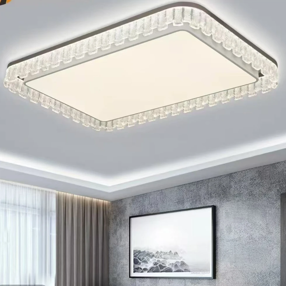 新款高端大气时尚一帘幽梦冰晶亚克力客厅卧室房间吸顶灯轻奢家用