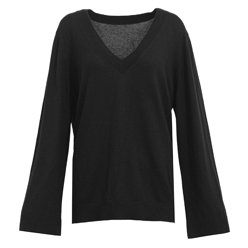 nound买手店10 ROUN早春针织衫时尚V领宽松慵懒风黑色