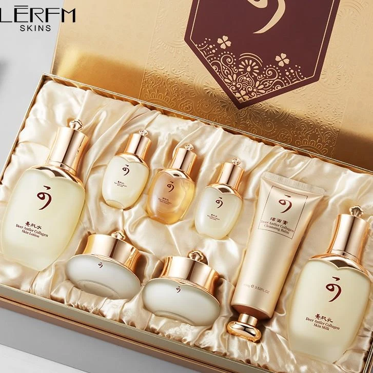 天气套盒贵妇丹胶原蛋白鹿茸护肤品套装补水保湿抗皱紧致收缩毛孔