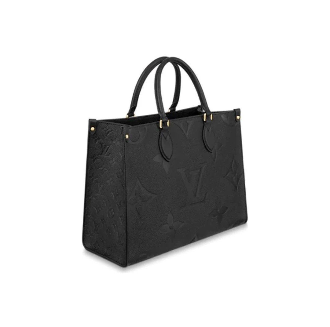 99新 LouisVuitton/路易威登 99新onthego小号全皮黑色单肩包