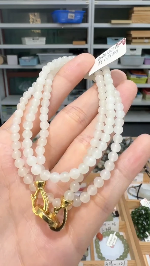 【闪购商品】和田玉颈饰未镶嵌Y41788-白玉小米链3mm+