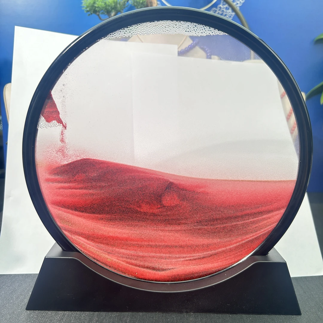 含辰砂工艺品朱砂流沙画摆件---手工测量直径约25cm