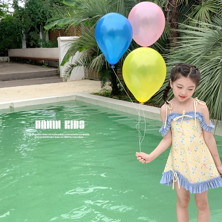 【嗒囜】232830 女童连体甜美吊带裙夏季洋气沙滩玩水速干裙子泳