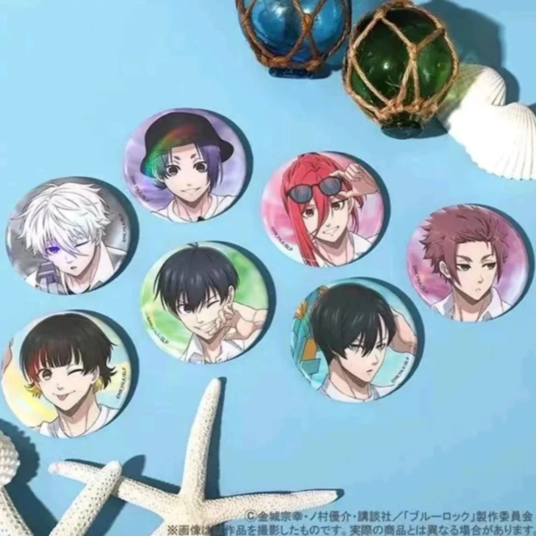 蓝色监狱蓝锁夏日玩水水枪吧唧徽章 盲盒代拆