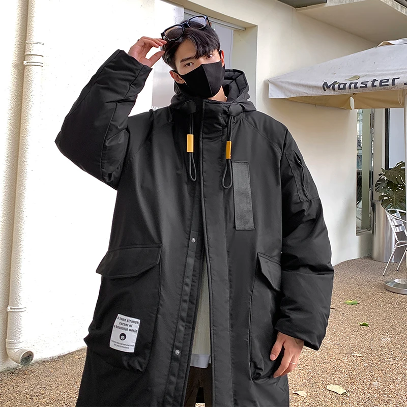 防寒服男女冬季新款加厚潮牌痞帅设计感宽松情侣中长款保暖外套