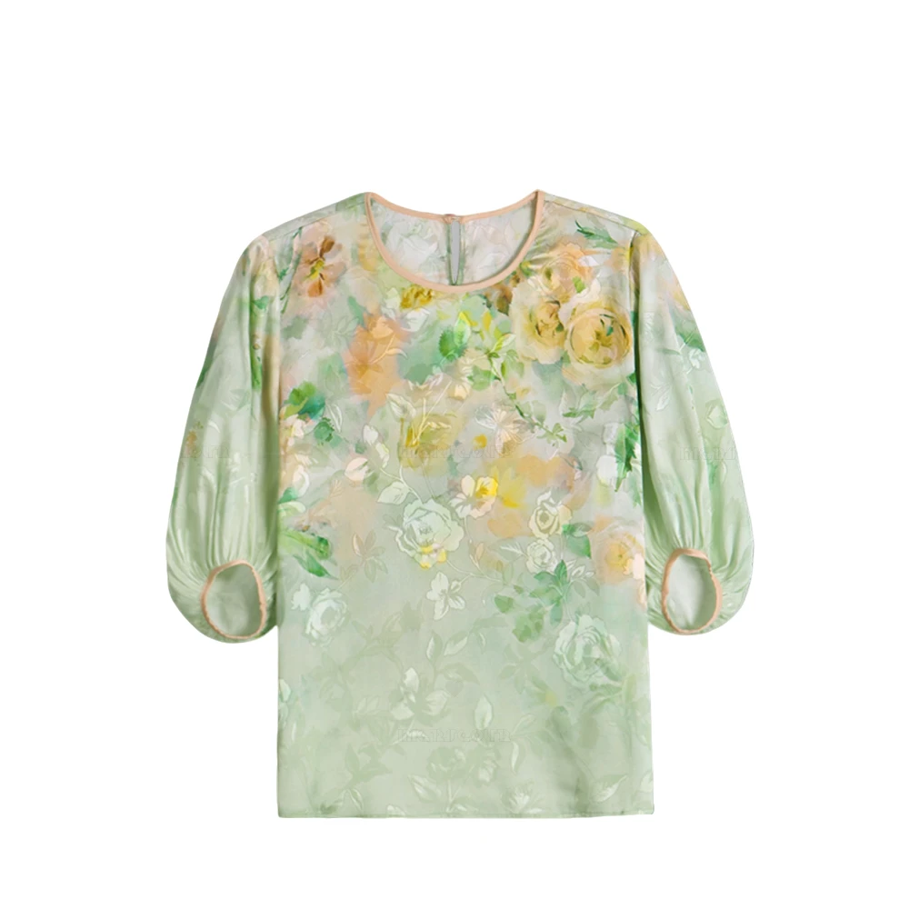 新款时尚欧式浪漫风印花短袖8861191