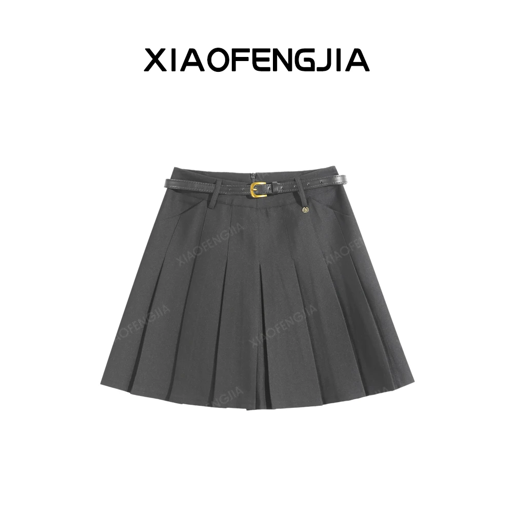 2024秋季新款【四季青小封家轻奢】简约百搭显瘦百褶短裙8863102