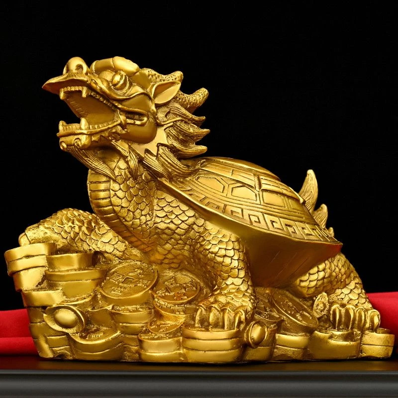 纯铜龙龟摆件八卦龙龟龙头龟客厅玄关办公室招财风水瑞兽龙龟