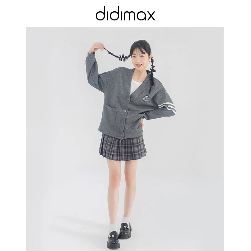 didimax·2024秋季新款时尚针织开衫外套女休闲学院风上衣Q33450