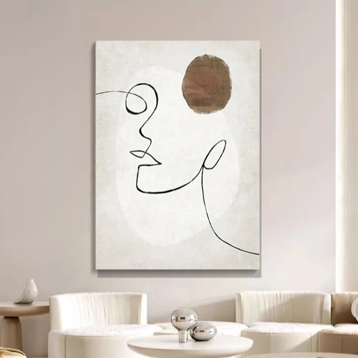 【砂岩画】抽象派人物小众艺术挂画奶油风现代客厅卧室床头氛围感