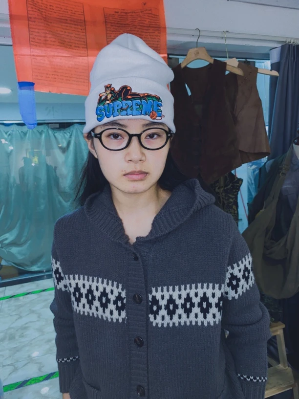 小恶魔牛角刺绣冷帽毛线帽男女款男士帽子中性