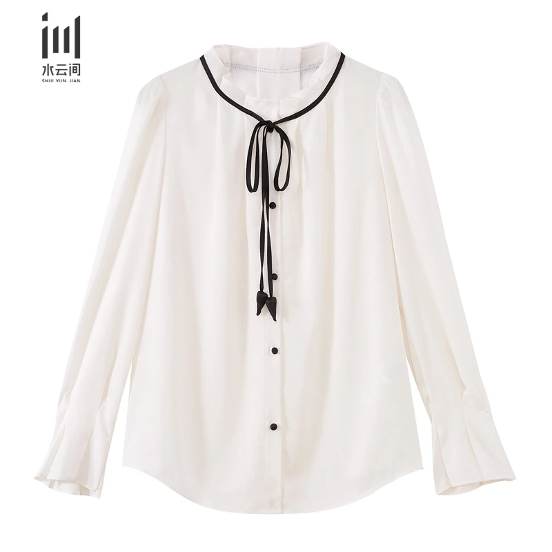 【会员专享】水云间春新品衬衣衬衫显瘦气质长袖白色时尚12410426