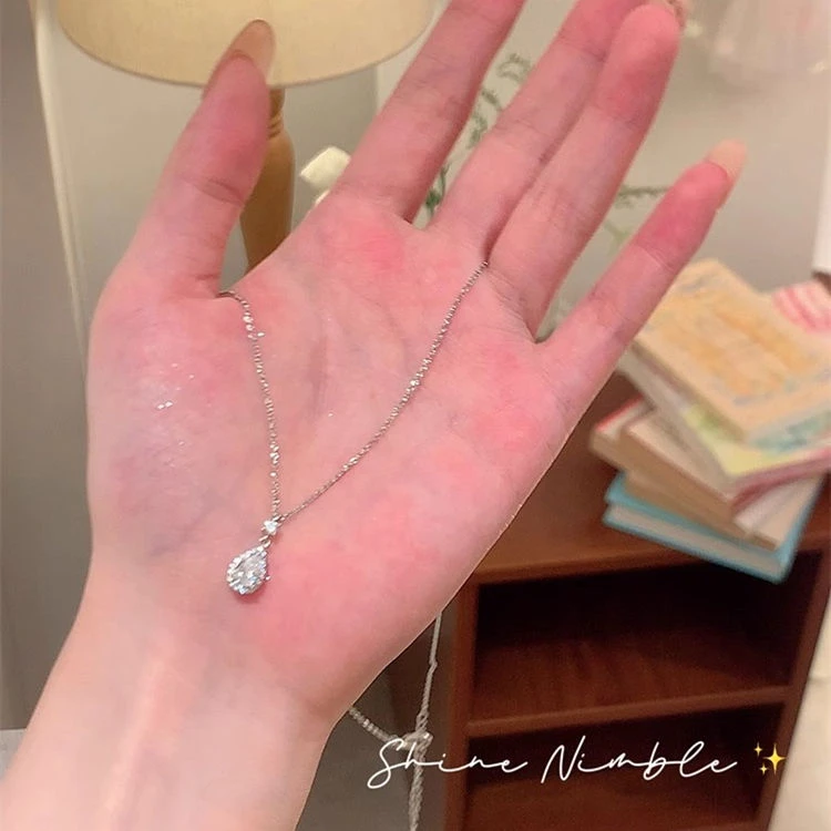 钛钢项链 气质水滴细项链钛钢女2024新款爆款轻奢小众设计感高级