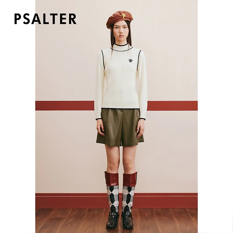 PSALTER/诗篇智院风半高领修身复古毛衣保暖针织衫冬6C63506323