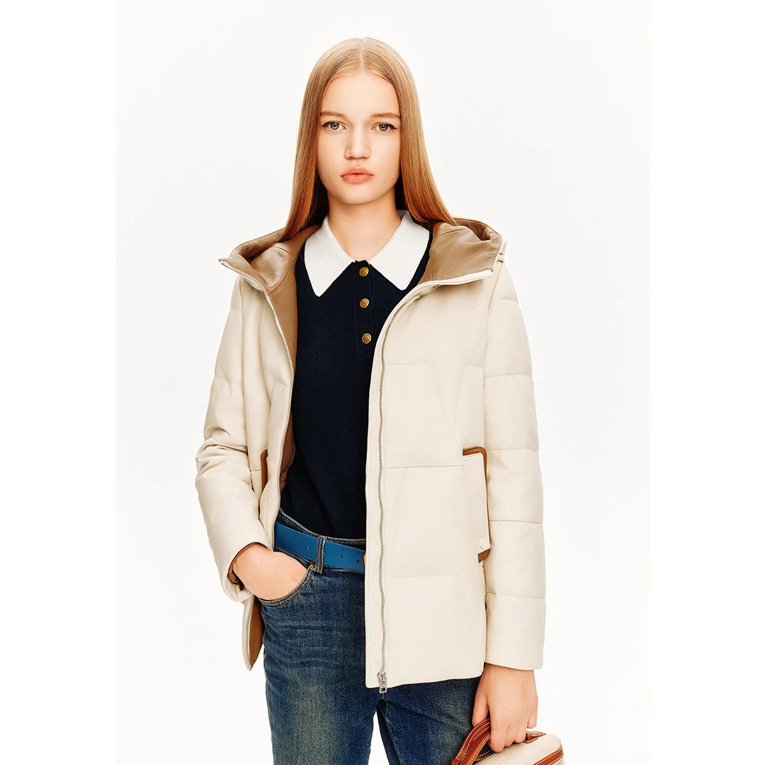 PSALTER/诗篇2024年冬季新款连帽绵羊皮白鹅绒服6C64509233