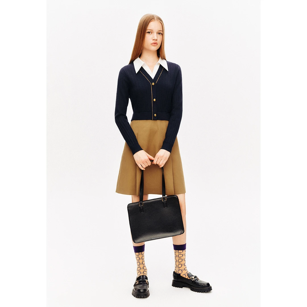 PSALTER/诗篇秋季新款拼接式经典气质通勤时尚连衣裙6C34305240