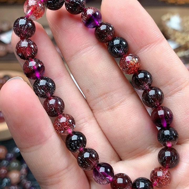 【闪购商品】水晶手串未镶嵌黑加仑超七