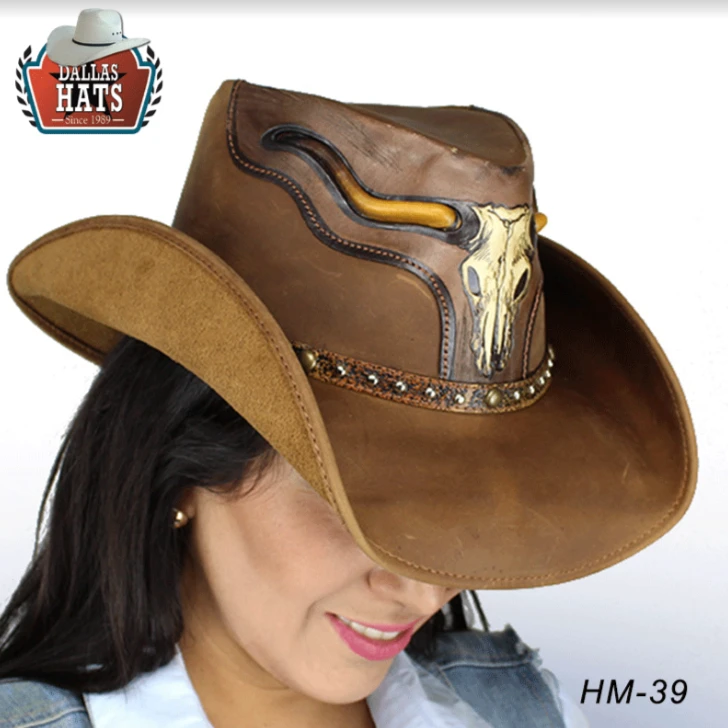美国进口DALLAS西部牛仔帽 牛头皮质 西部马术帽子巨人