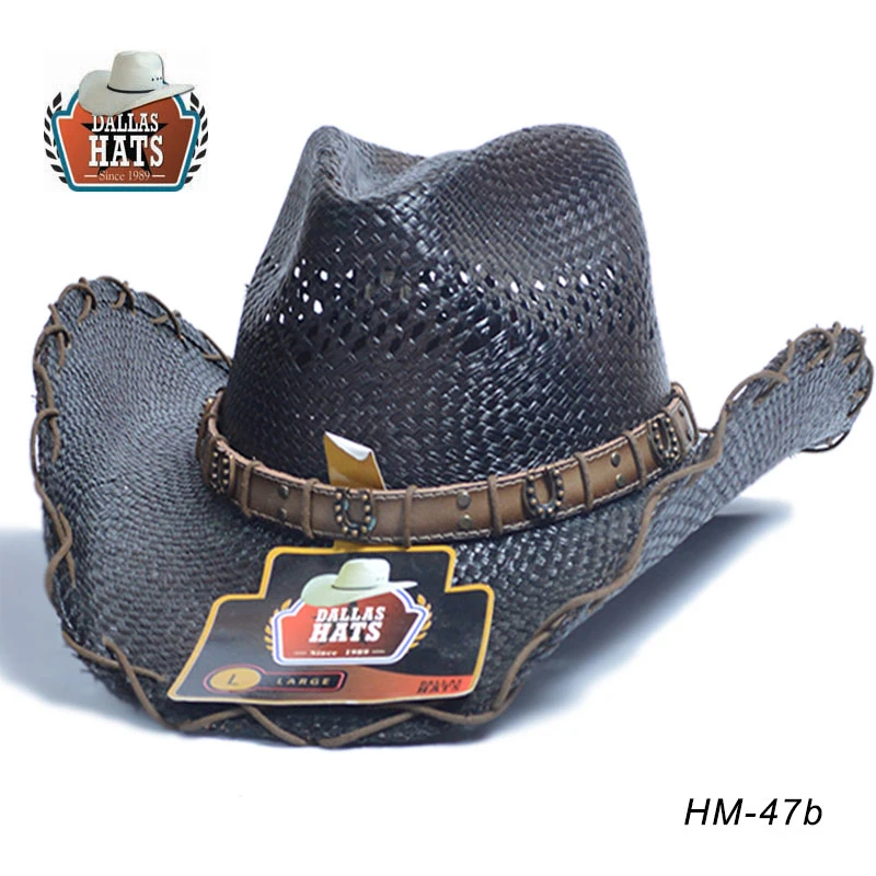 美国进口Dallas西式牛仔帽南美西部风情帽草编骑马帽子巨人马具