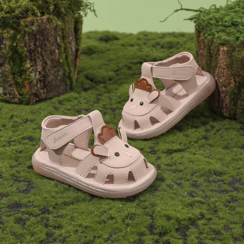 （真皮牛皮）宝宝真皮学步鞋女童夏婴幼儿防滑机能鞋小童透气沙滩鞋