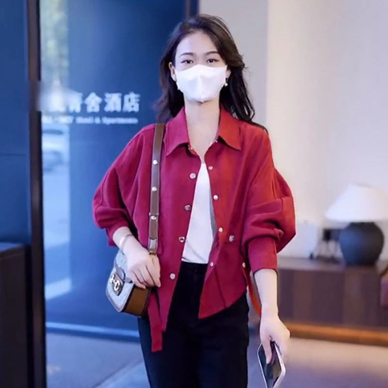 设计感小众长袖衬衫女2024春季新款时尚减龄宽松显瘦上衣薄款外套