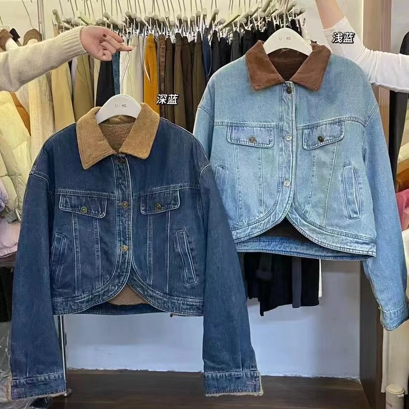 L婷婷推荐     复古加绒保暖牛仔外套10699