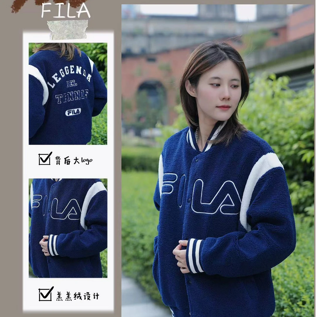 FILA/斐乐男女同款糕糕外套秋冬氛围感棒球服舒适百搭F11M349502F