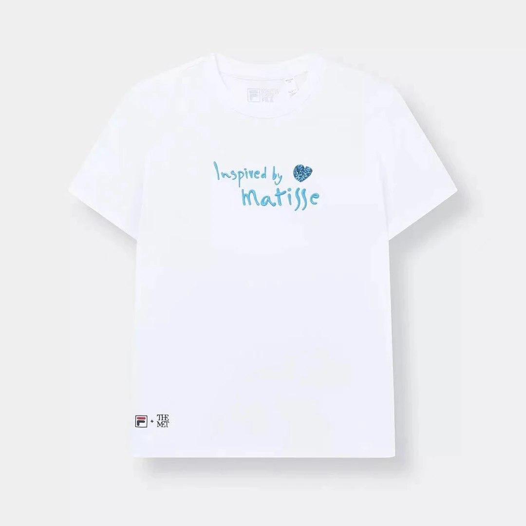 FILA/斐乐女装【柔心纱】夏季短袖休闲运动圆领白色上衣F11W338101F