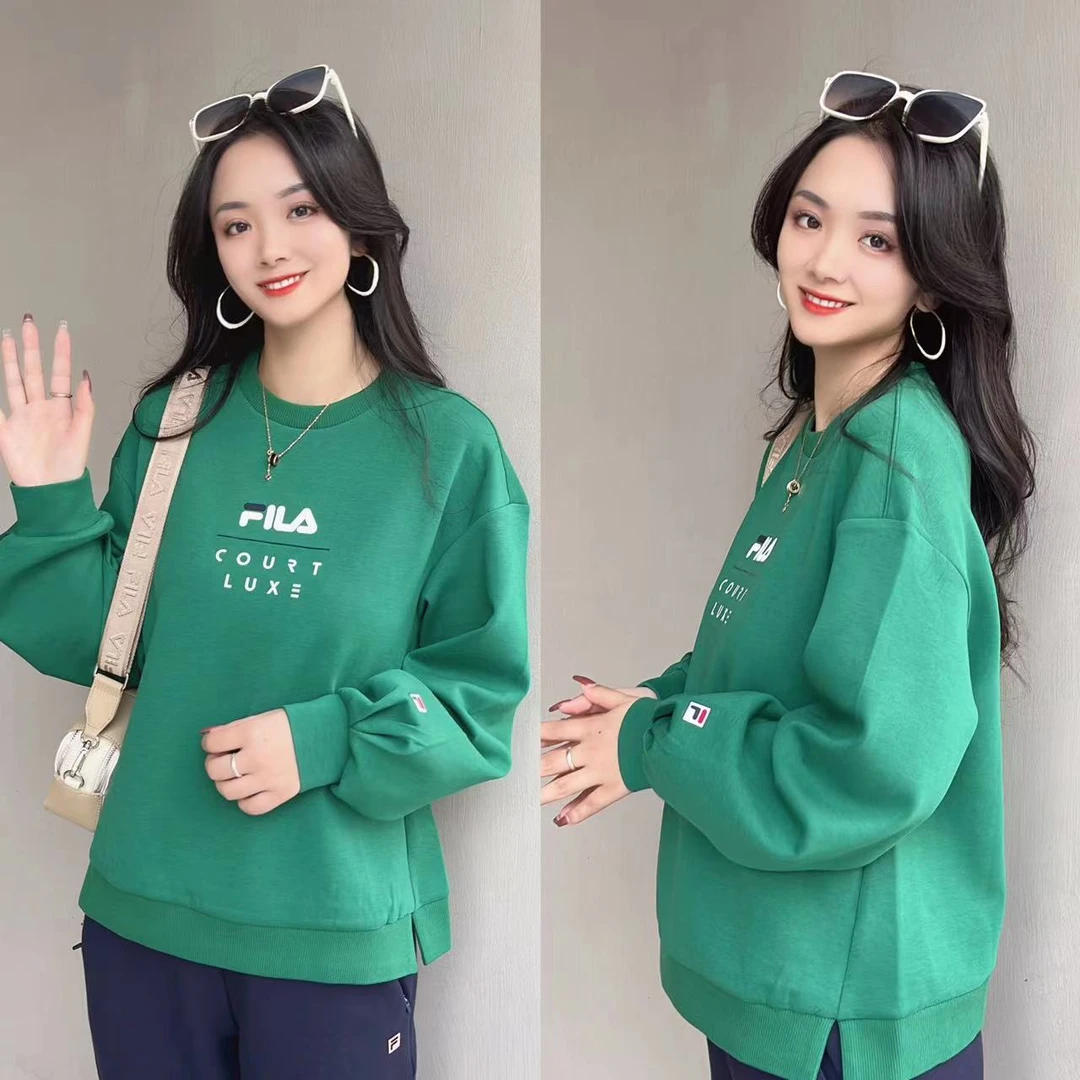 FILA/斐乐圆领卫衣女子薄荷曼波运动时尚套头网球上衣A11W313210F