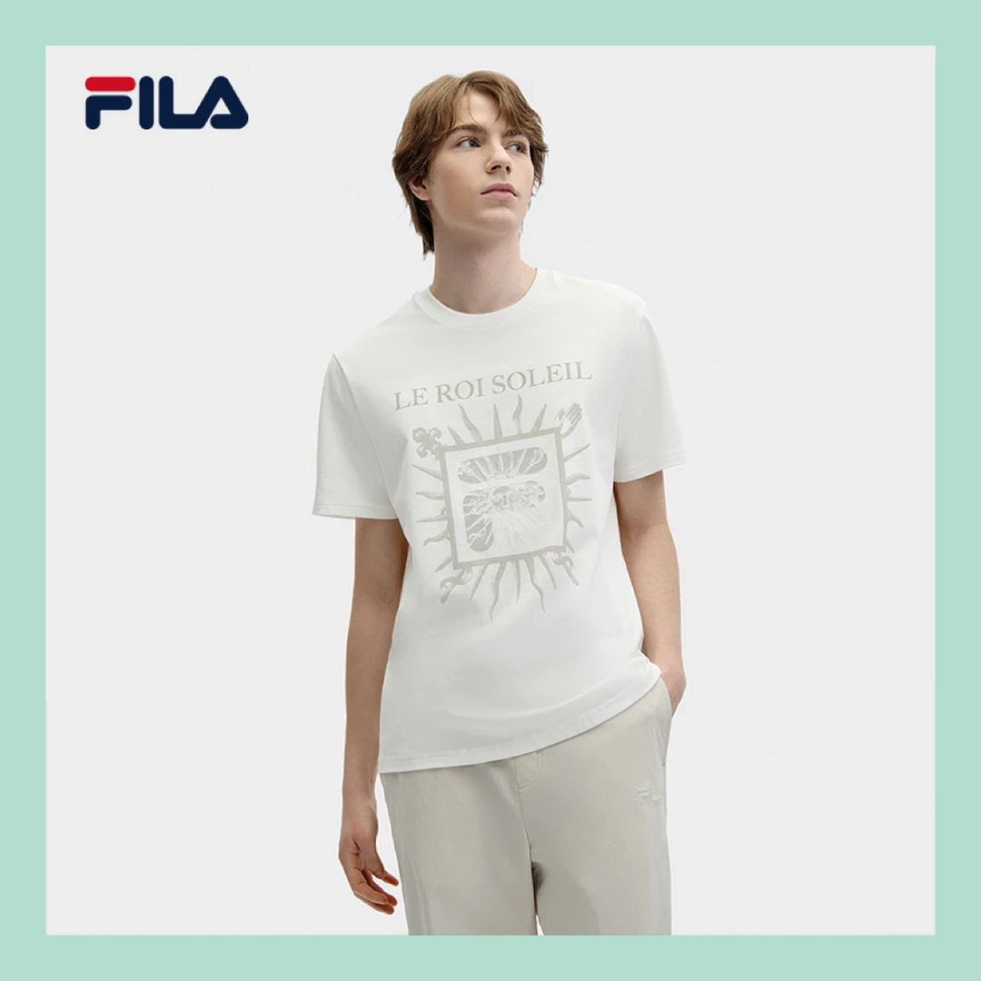 Fila/斐乐【凡尔赛宫联名】24情侣款时尚简约百搭短袖F11M428106F