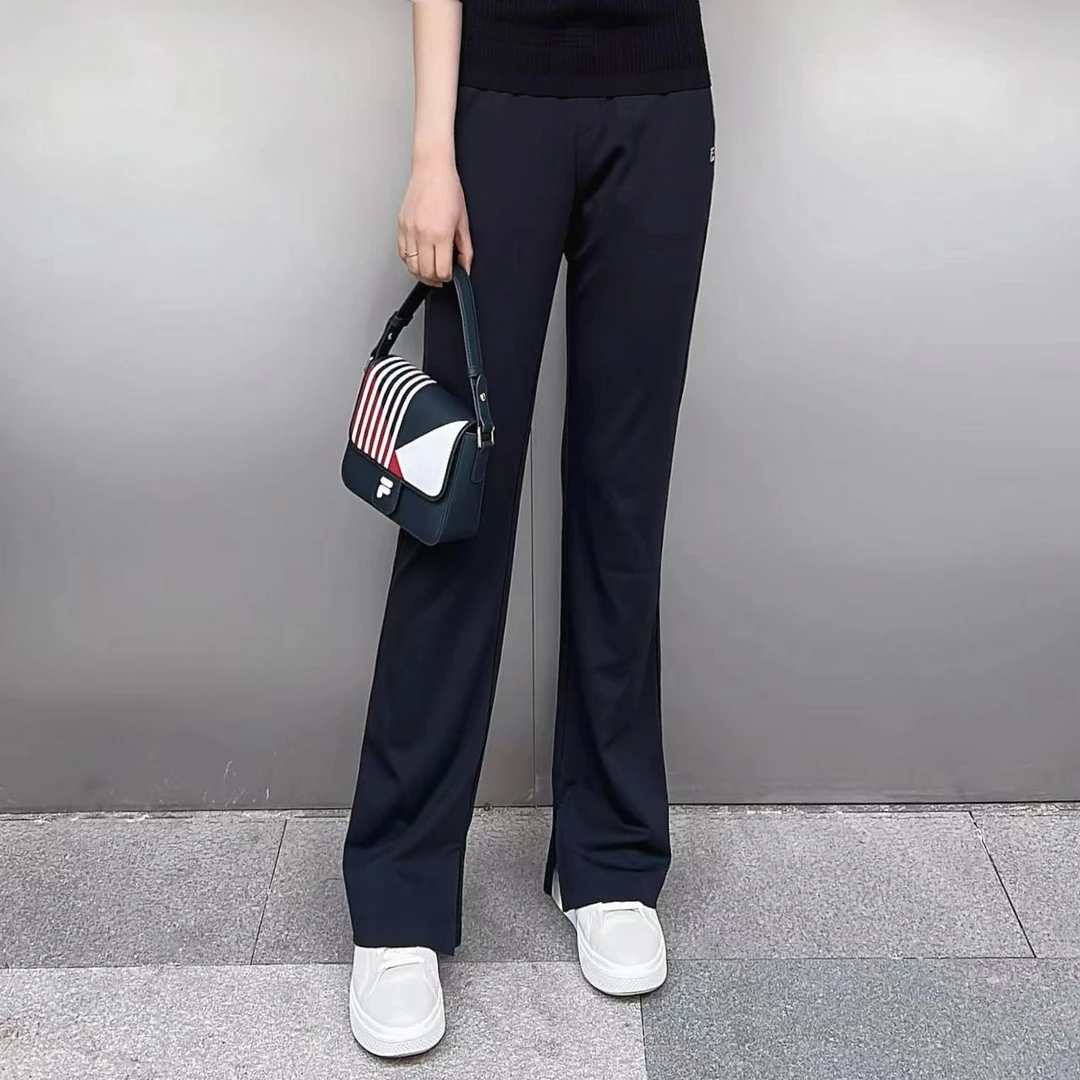 Fila/斐乐微喇裤女夏经典显瘦百搭弹力23年新款针织裤F11W321601F