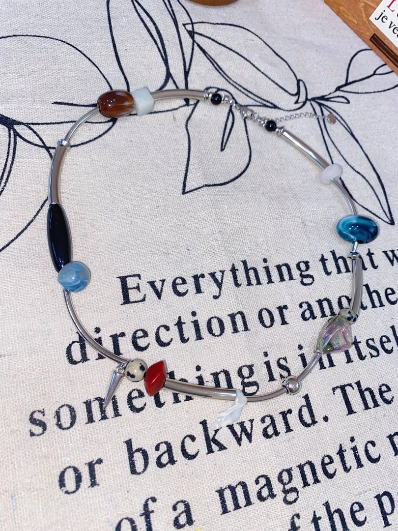 非金属亚克力项链 银色项链XMAL484