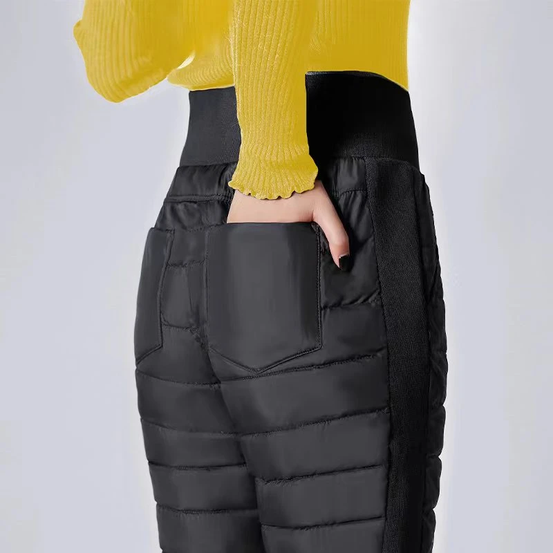 棉裤女冬季外穿加绒加厚防风保暖时尚韩版修身小脚裤弹力高腰显瘦