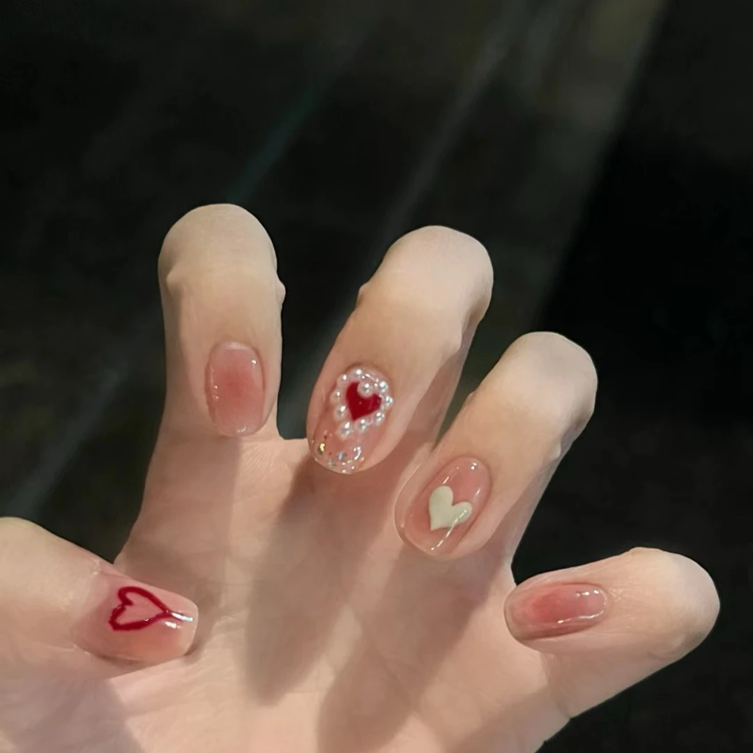 【桑酒】手工可爱清新手绘可穿戴可拆卸穿戴甲