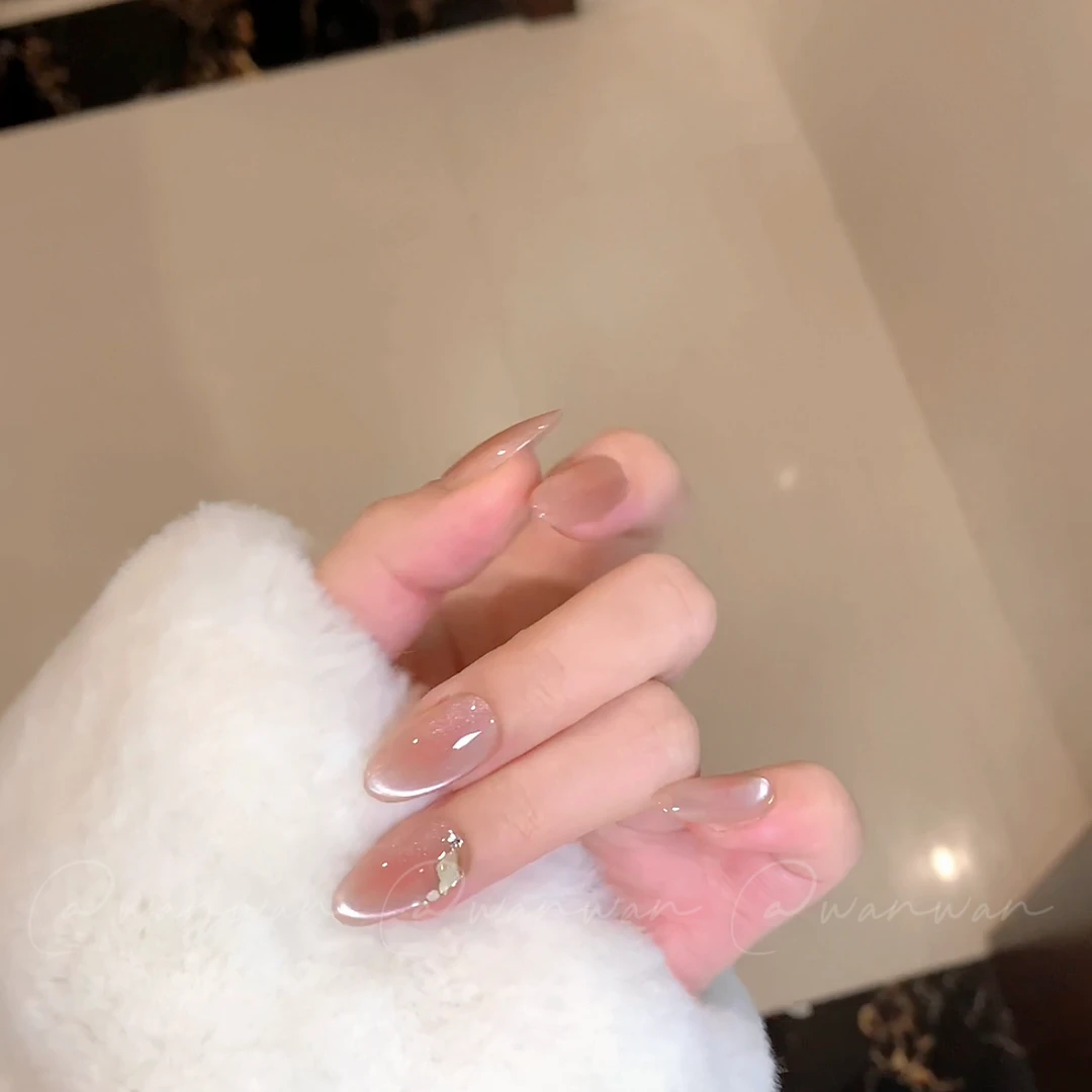 【皎月】手工气质简约猫眼纯欲贴钻温柔百搭显白可拆卸穿戴甲