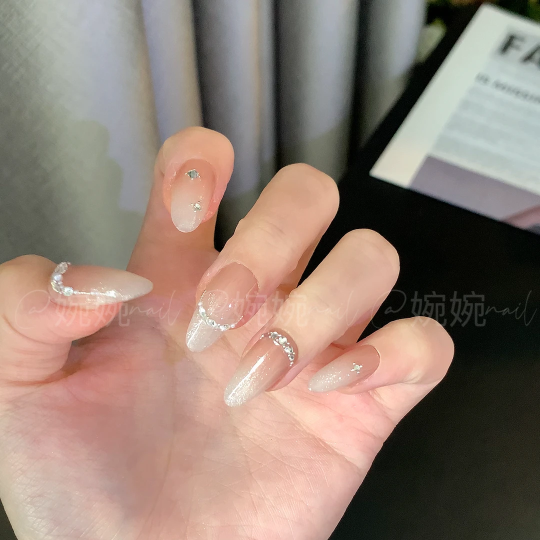 【人海】纯手工贴钻简约百搭气质穿戴甲贴片