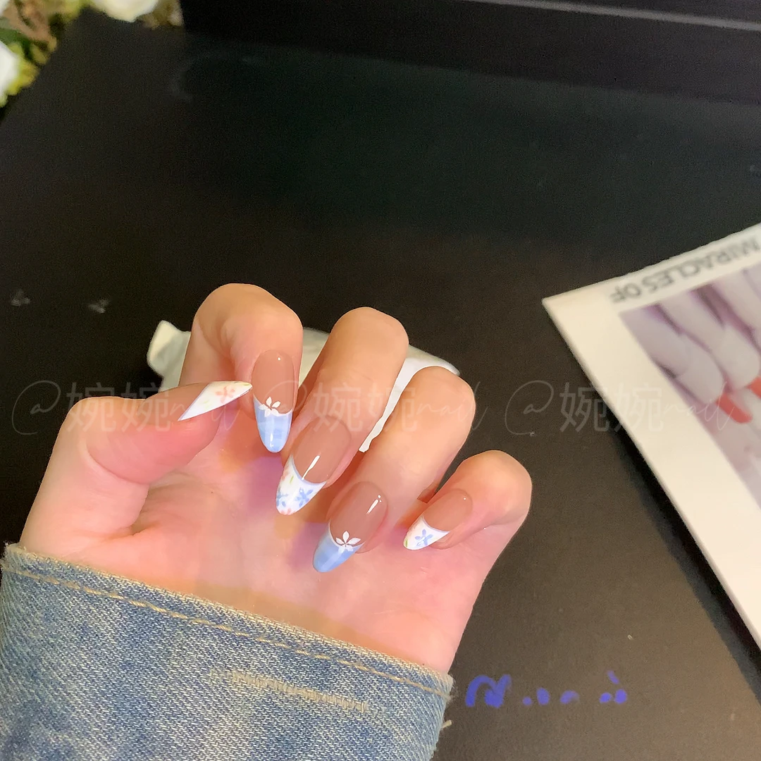 【布蕾】纯手工手绘法式百搭显白穿戴甲贴片