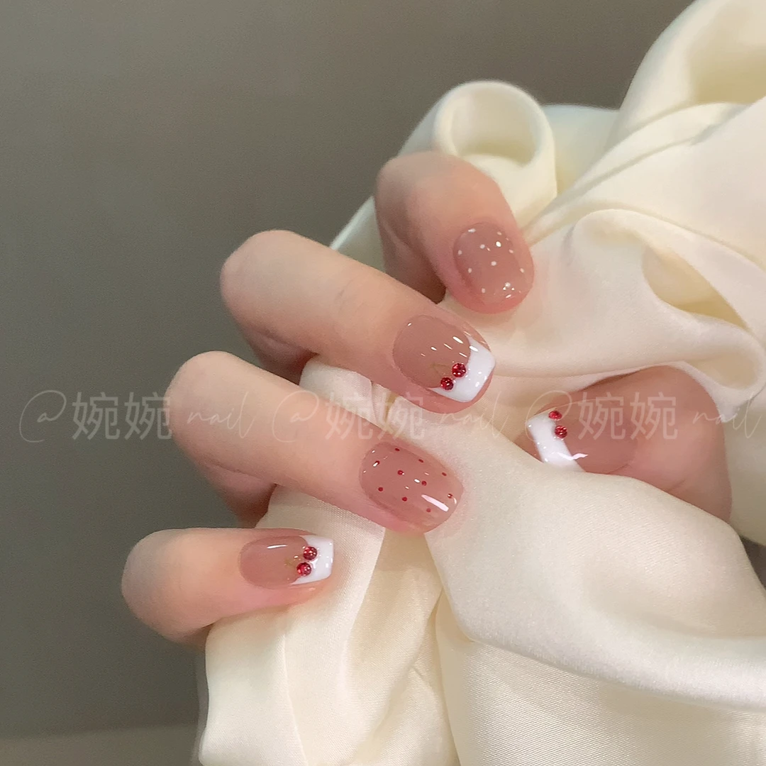 【红汁樱桃】纯手工手绘甜美少女夏季夏日穿戴甲贴片